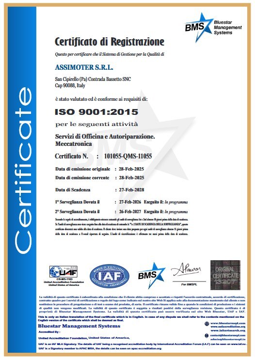Certificazione ISO 9001-2015 Certificazione ISO 9001-2015